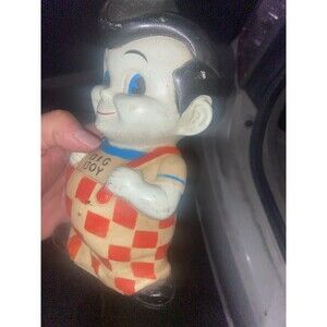 Vintage 9" BOB'S BIG BOY Piggy Bank ADVERTISING Souvenir Soft Vinyl UNBROKEN